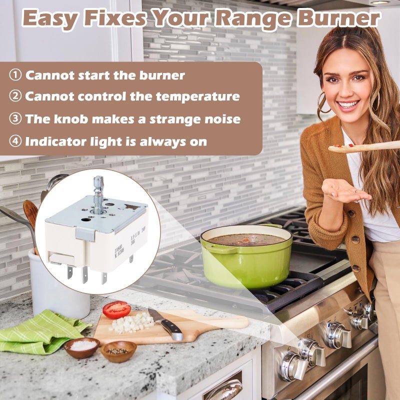 IWIWE 3148954 3148953 3148951 3149400 Range Burner Infinite Control Switch Replacement for Whirlpool Range Switch WP3149400 WP3148954 WP3148953 WP3148951 311858 311859 336989 PS336886 AP3029710 AP3095444 - Image 5